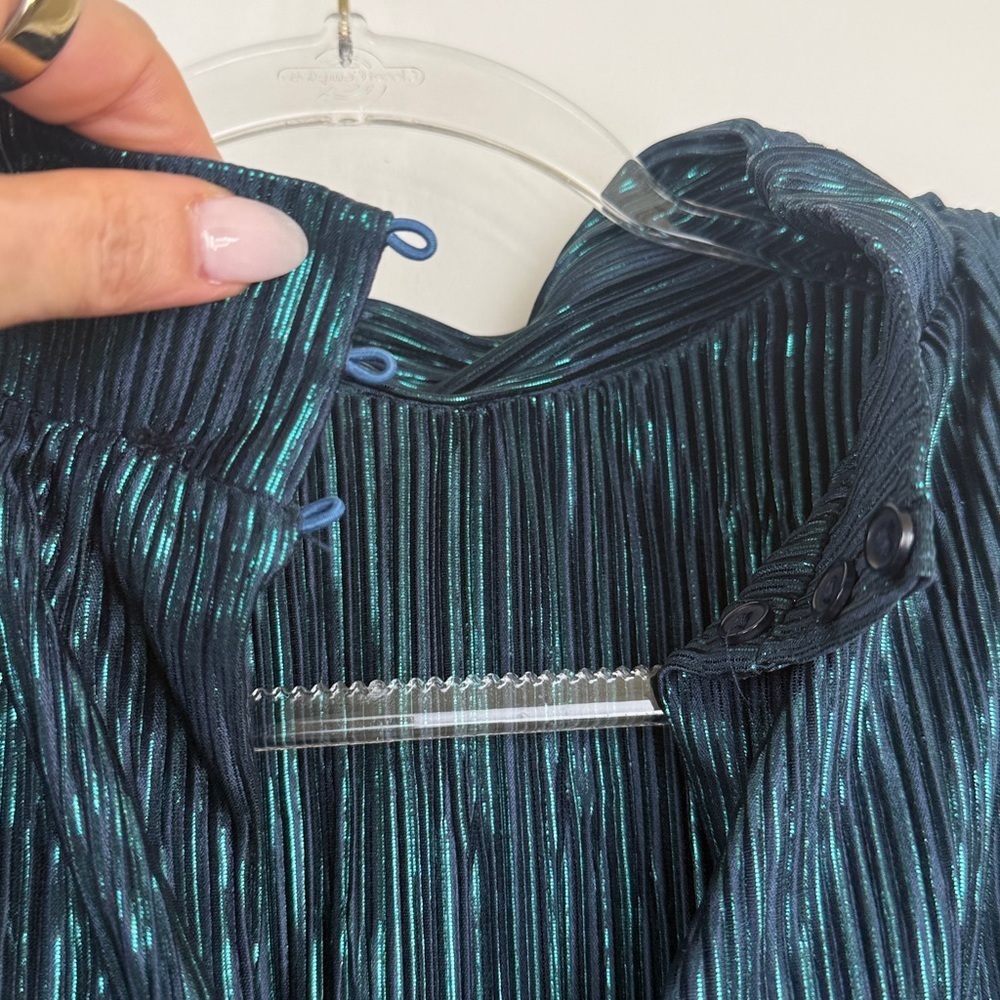 Sabina Musayev Spark Pleated Sleeveless Top in Dark Ocean Blue Size Medium NWT - Picture 7 of 13